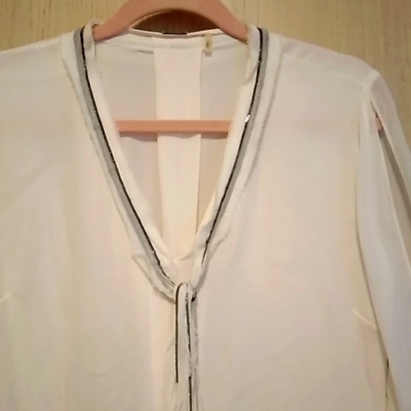 Elie Tahari Silk Blouse sz L - Picture 2 of 5